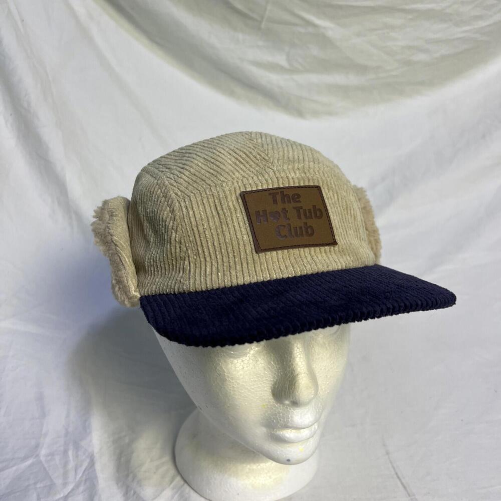The Hot Tub Club Shinesty Hat Cap Snap Back Courduroy Sherpa Lined Ear Flaps